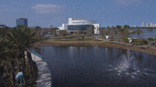 Aerial View of News-Journal Center and Sweetheart Trail in Daytona Beach