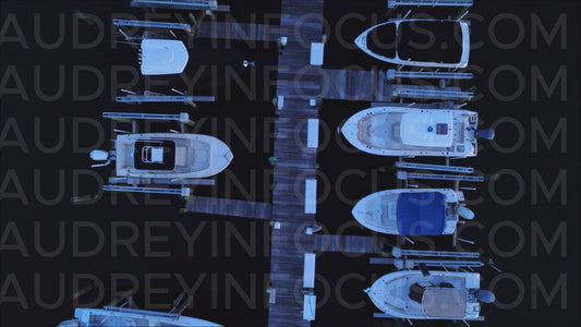 Aerial Marina, Wooden Docks with Yachts