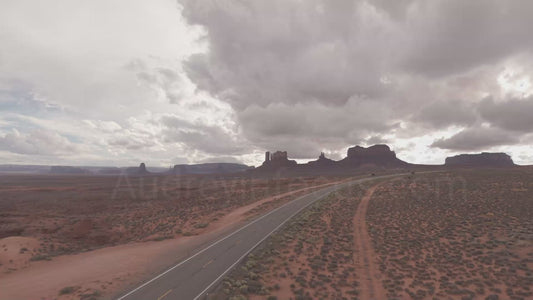 Desert Highway into Monument Valley – Cinematic 4K Drone Footage